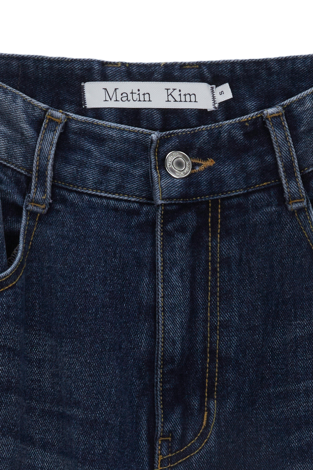Matin Kim - Hem Washed Point Denim Pants (Navy) product image 3 | TRAB K-Fashion Australia