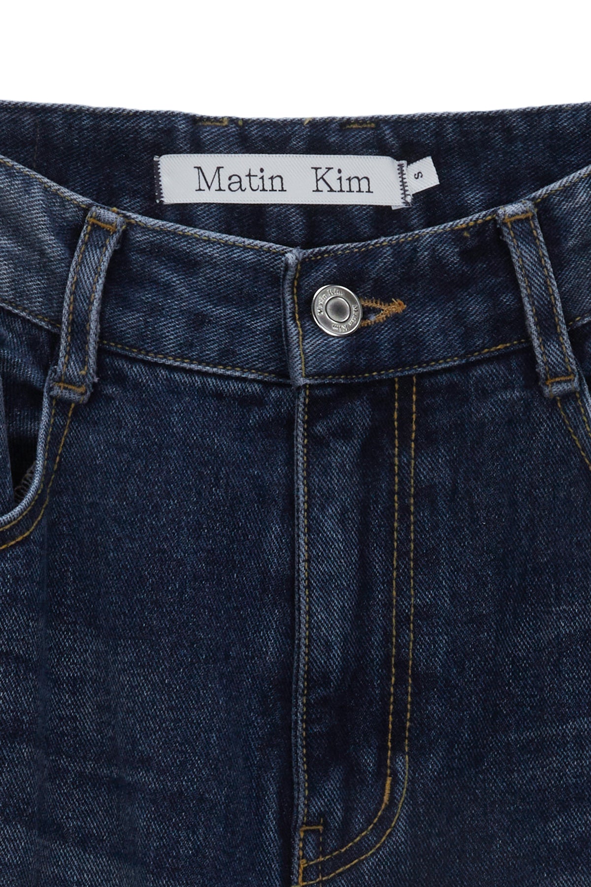 Matin Kim - Hem Washed Point Denim Pants (Navy) product image 3 | TRAB K-Fashion Australia