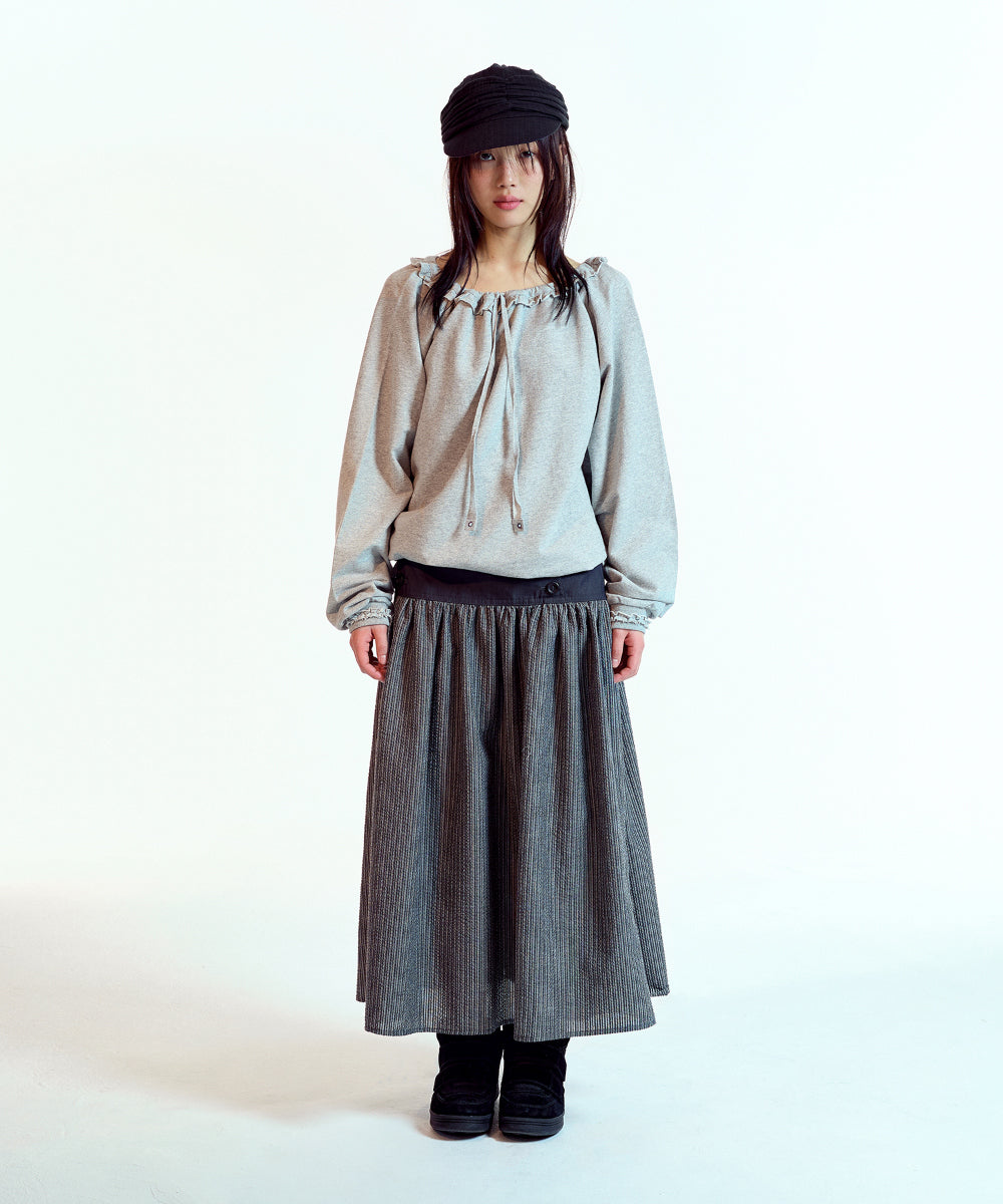 Coyseio - Double Button Stripe Skirt (Black) product image 11 | TRAB K-Fashion Australia