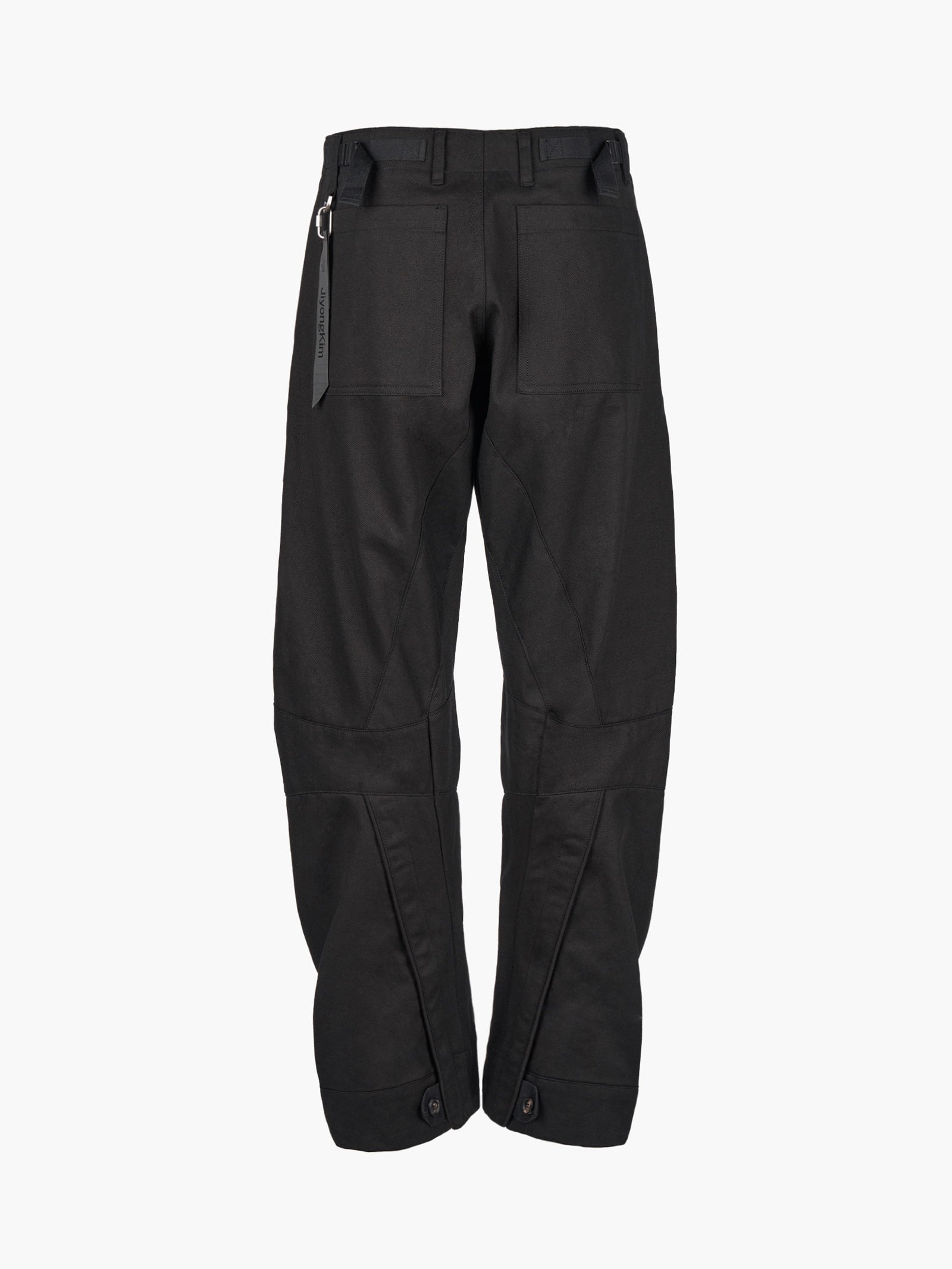 Jiyong Kim - Curved Multi-Pocket Trousers (Black) product image 6 | TRAB K-Fashion Australia