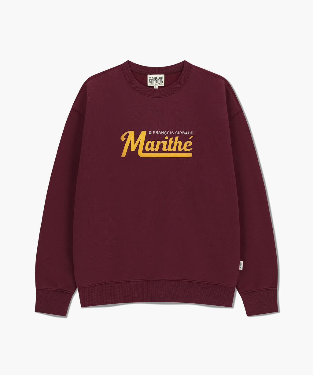 Marithe & Francois Girbaud - Applique Logo Oversized Sweatshirt (brushed) (Burgundy) product image 6 | TRAB K-Fashion Australia
