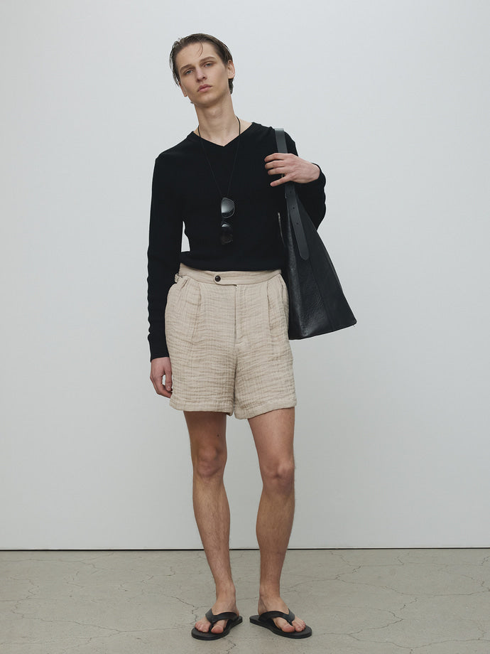 Tonywack - Double Weave Linen Short (French Beige) product image 2 | TRAB K-Fashion Australia