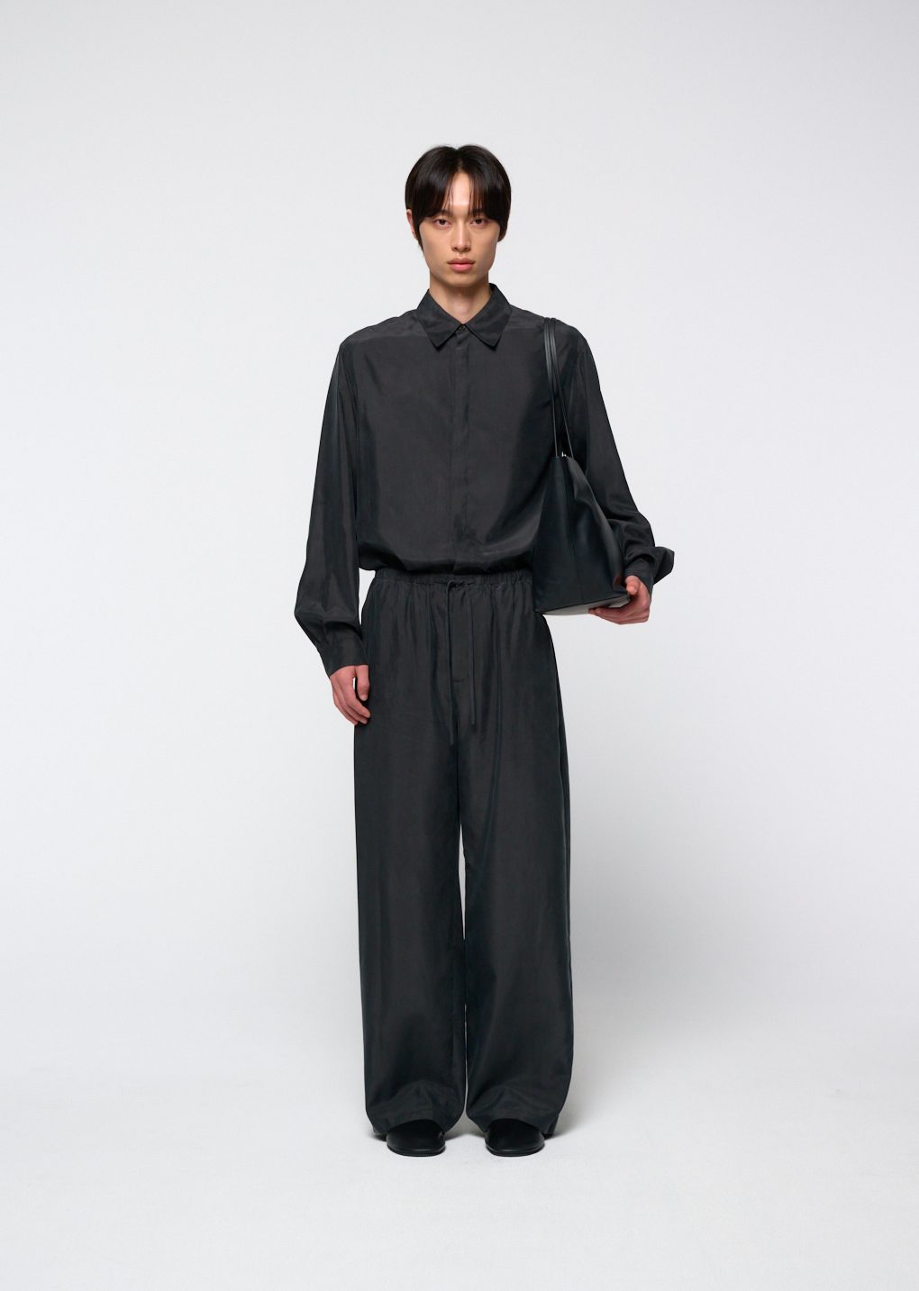 Amomento - Cupro shirt (Charcoal) product image 13 | TRAB K-Fashion Australia