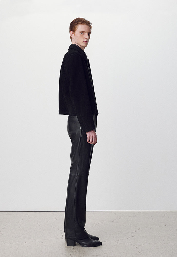 Tonywack - Suede Zippered Blouson Jacket (Black) product image 2 | TRAB K-Fashion Australia