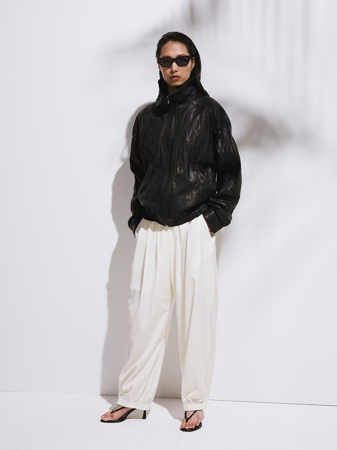 Recto - High-Neck Leather Jumper (Black) product image 1 | TRAB K-Fashion Australia