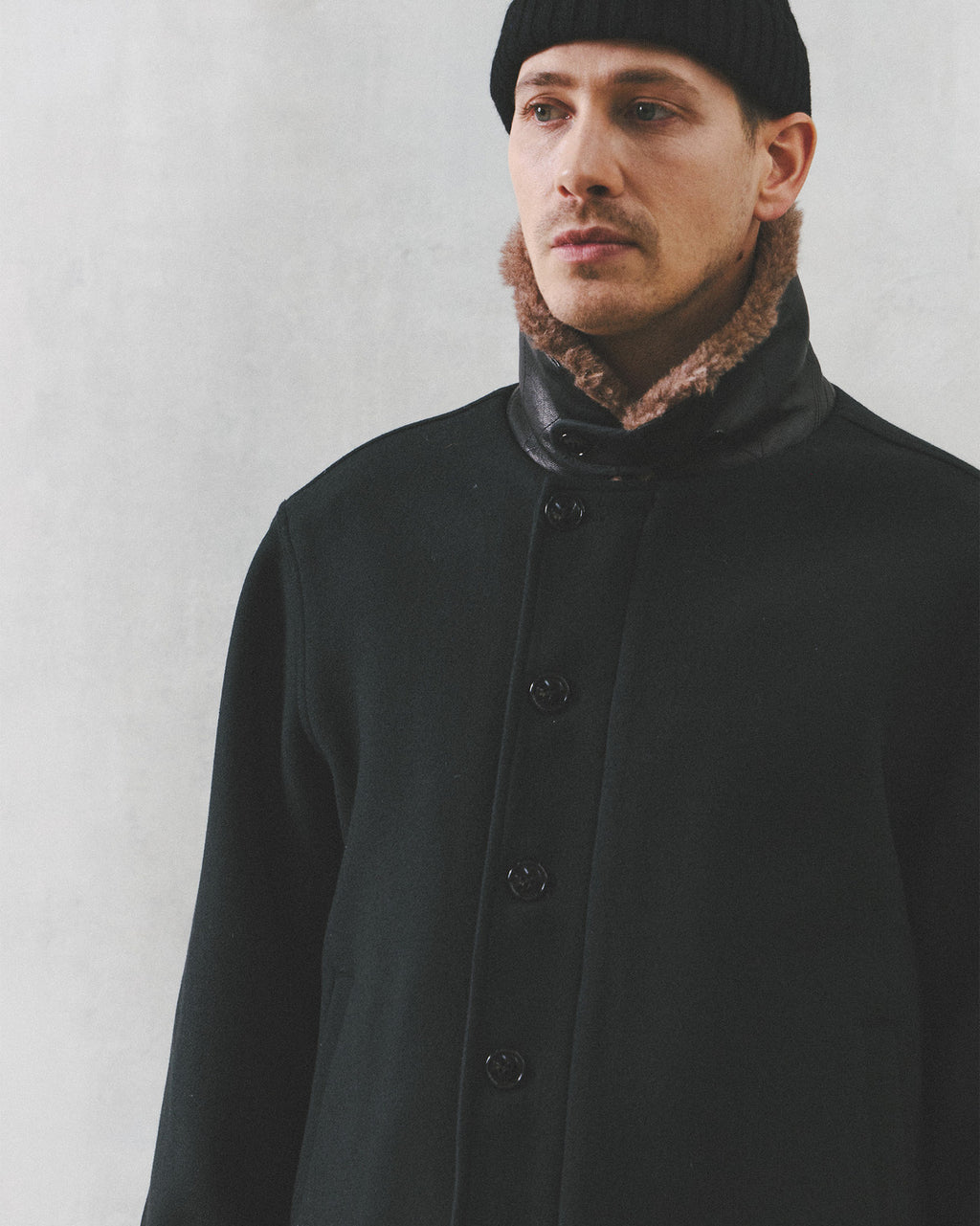 Eastlogue - N-1 Deck Jumper (Charcoal Melton Wool) product image 2 | TRAB K-Fashion Australia