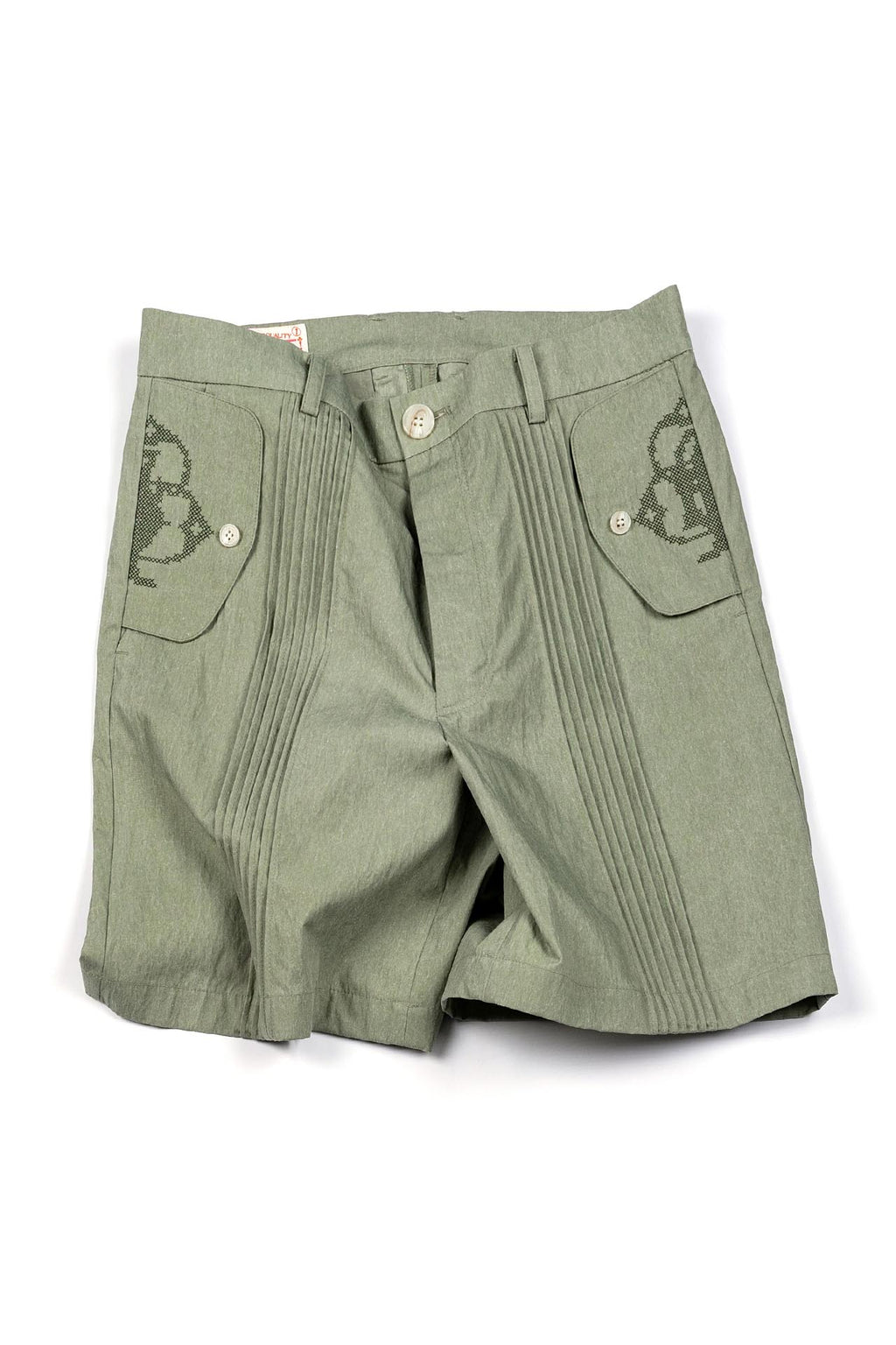 Ioedle - Vertical City Pintuck Shorts (Khaki) product image 1 | TRAB K-Fashion Australia