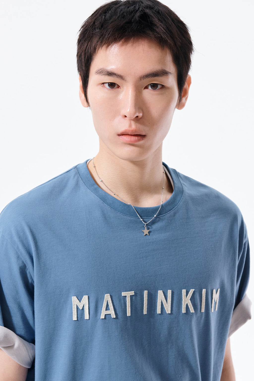 Matin Kim - Applique Felt Logo Top (Blue) product image 11 | TRAB K-Fashion Australia