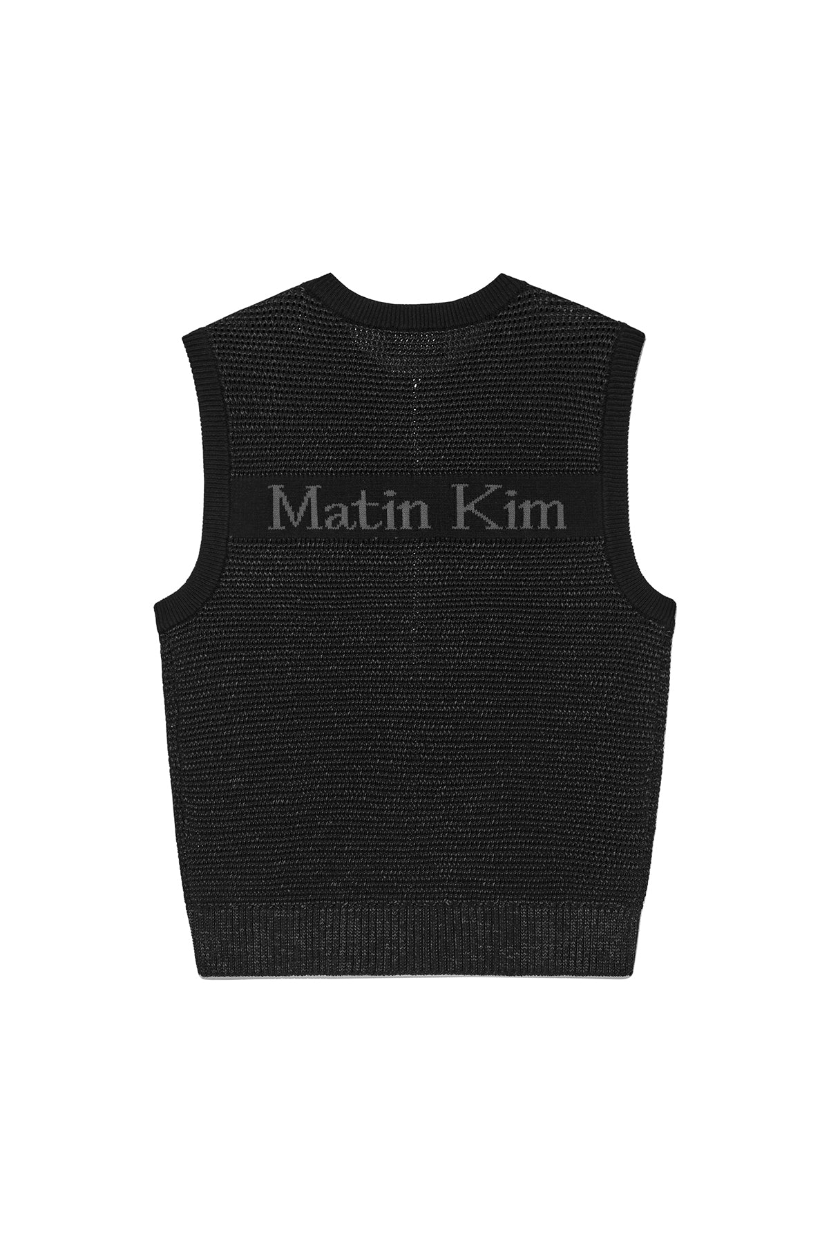 Matin Kim - Two Tone Mesh Knit Vest (Black) product image 2 | TRAB K-Fashion Australia