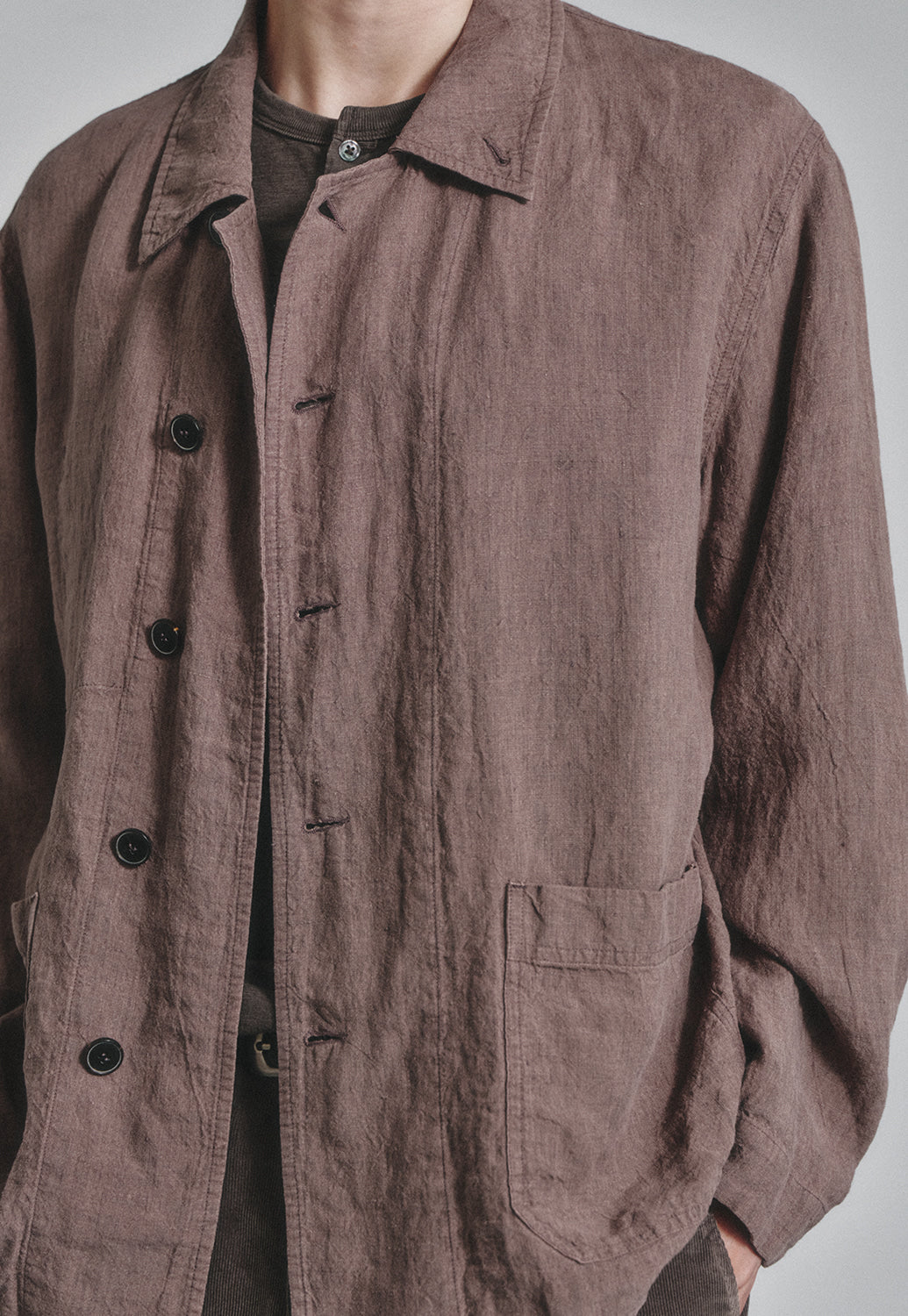 Art if acts - Linen French Work Jacket (Wood) product image 6 | TRAB K-Fashion Australia