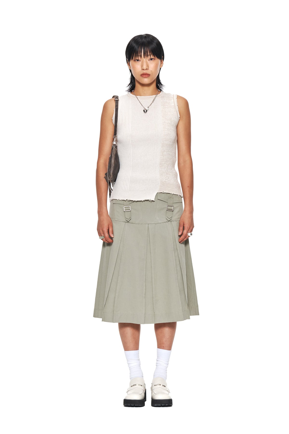 Matin Kim - Bottom Pleats Cargo Skirt (Light Khaki) product image 5 | TRAB K-Fashion Australia