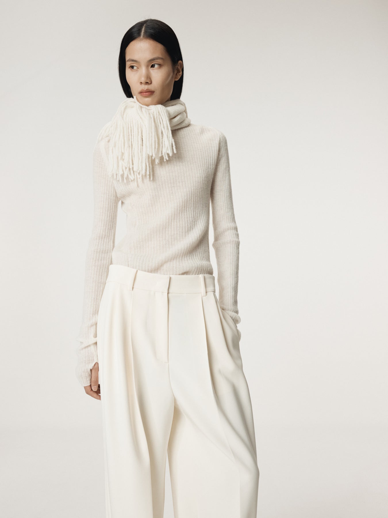 Recto - Hairy Balaclava Knit Top (Cream) product image 5 | TRAB K-Fashion Australia