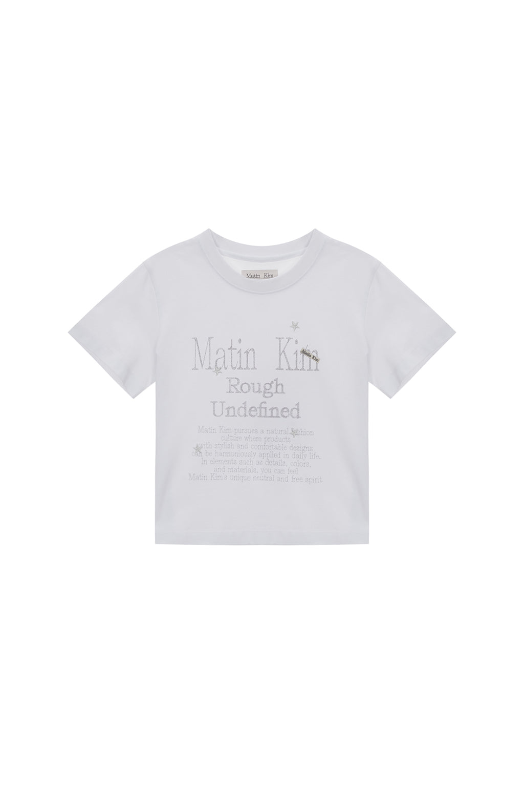 Matin Kim - Dazzle Lettering Crop Top (White) product image 1 | TRAB K-Fashion Australia