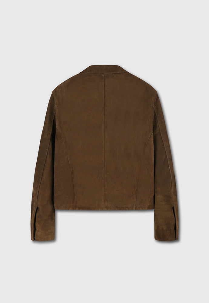 Tonywack - Suede Zippered Blouson Jacket (Olive Brown) product image 8 | TRAB K-Fashion Australia