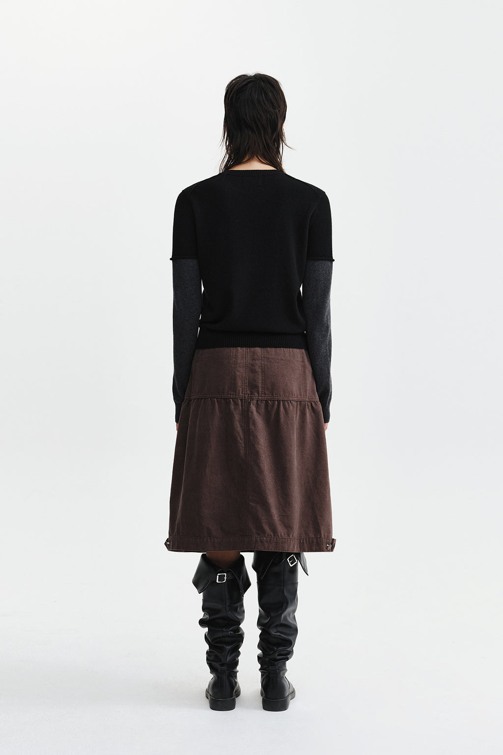 Matin Kim - Vintage Pocket Midi Skirt (Brown) product image 9 | TRAB K-Fashion Australia