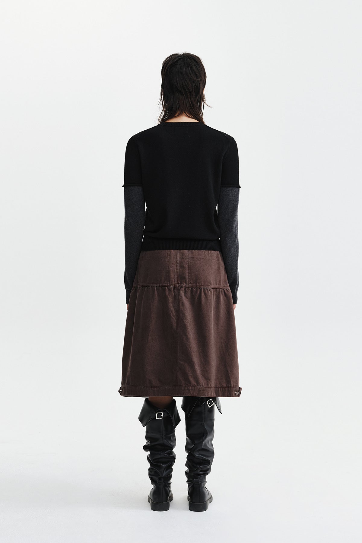 Matin Kim - Vintage Pocket Midi Skirt (Brown) product image 9 | TRAB K-Fashion Australia