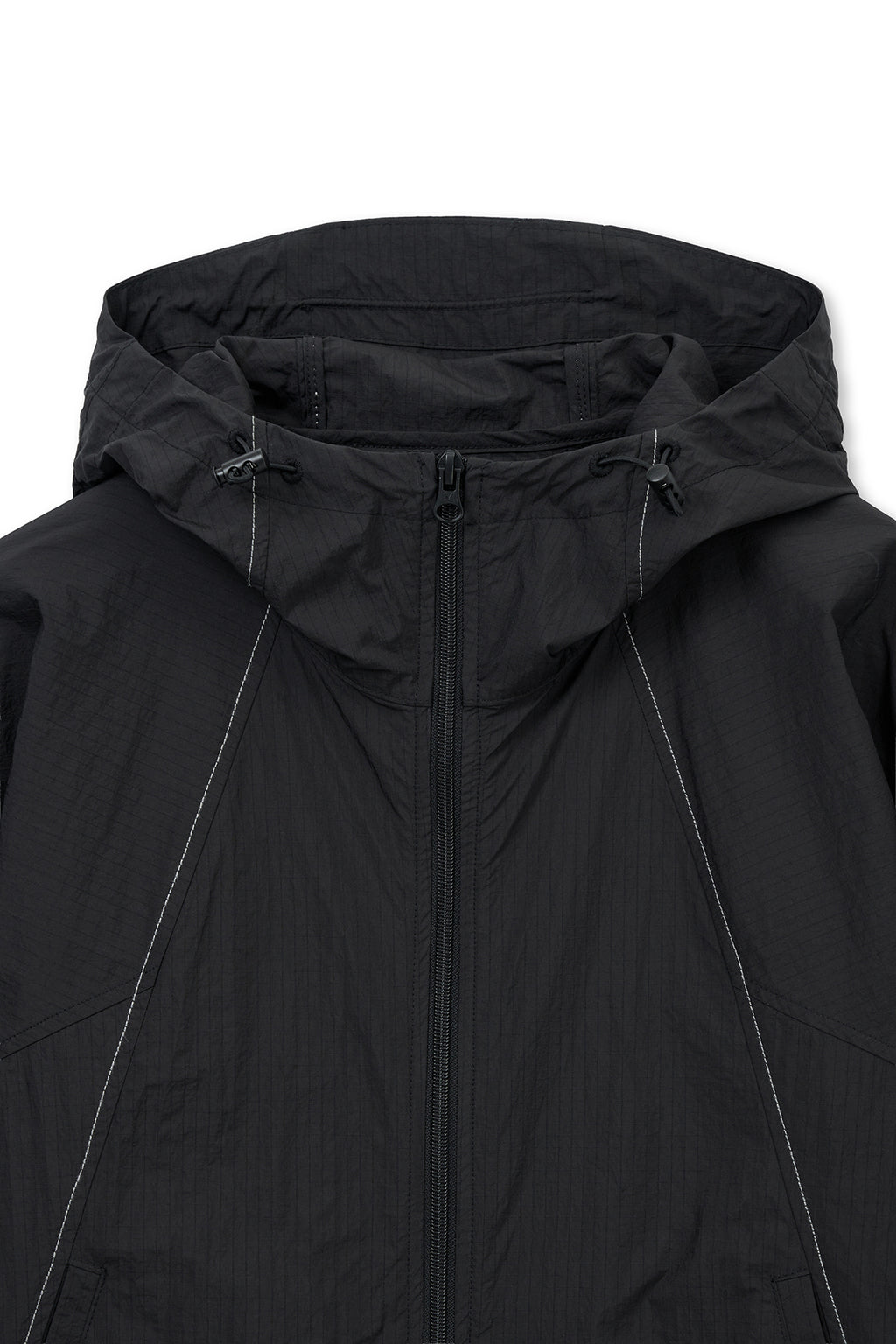 Matin Kim - Cropped Back Logo Hoody Wind Breaker (Black) product image 3 | TRAB K-Fashion Australia