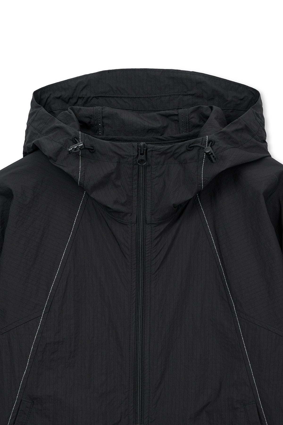 Matin Kim - Cropped Back Logo Hoody Wind Breaker (Black) product image 3 | TRAB K-Fashion Australia