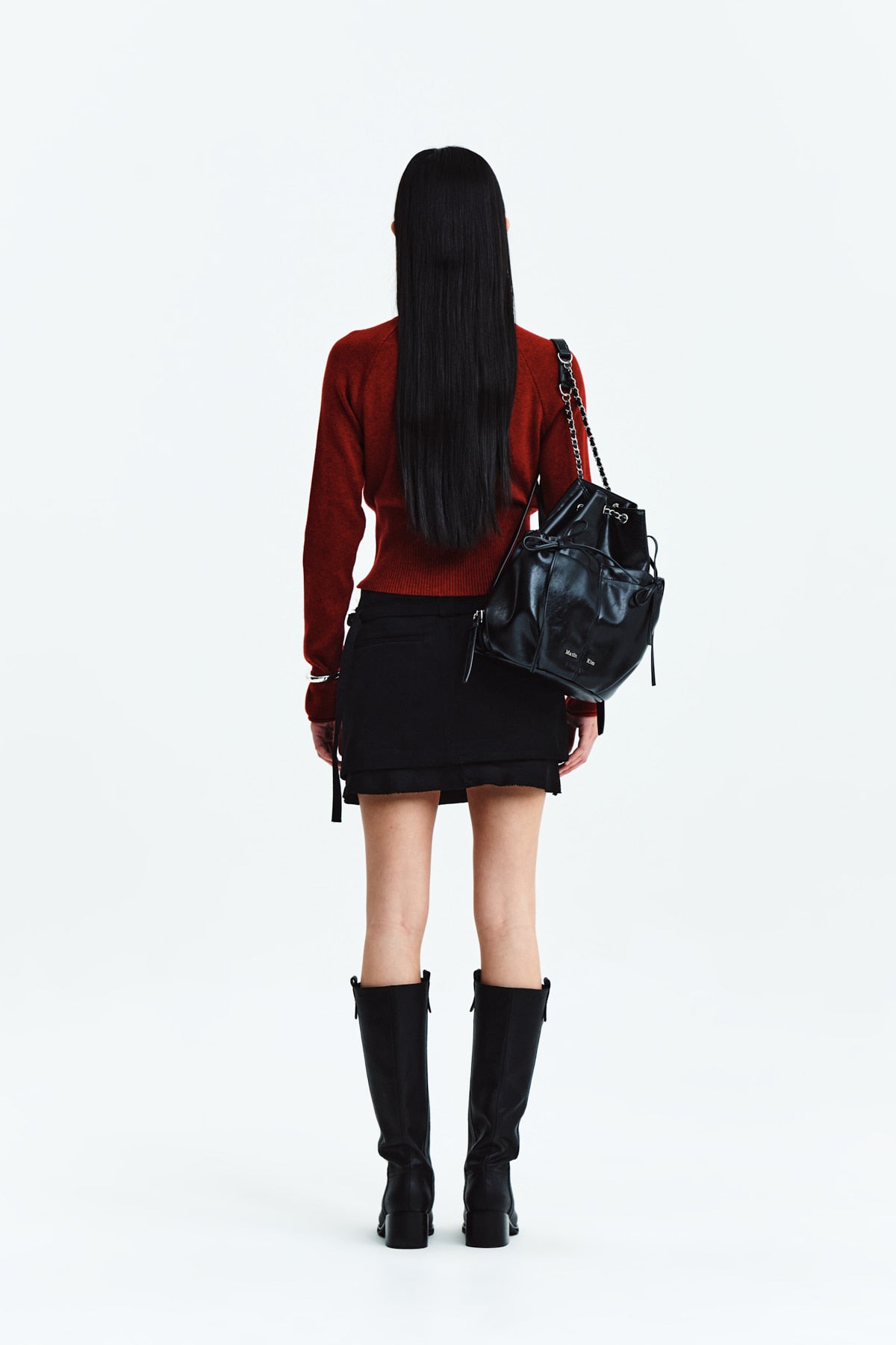 Matin Kim - Layered Belted Mini Skirt (Black) product image 7 | TRAB K-Fashion Australia