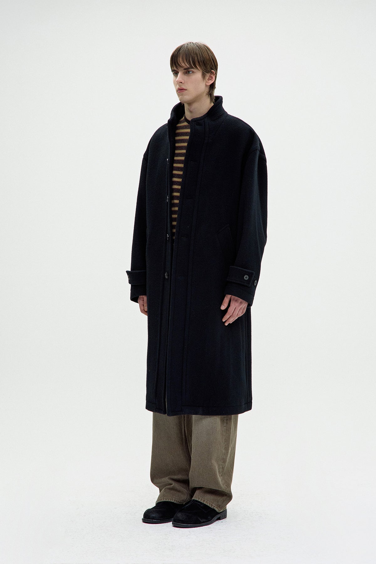 Coor - Virgin Wool High Neck Coat (Black) product image 3 | TRAB K-Fashion Australia
