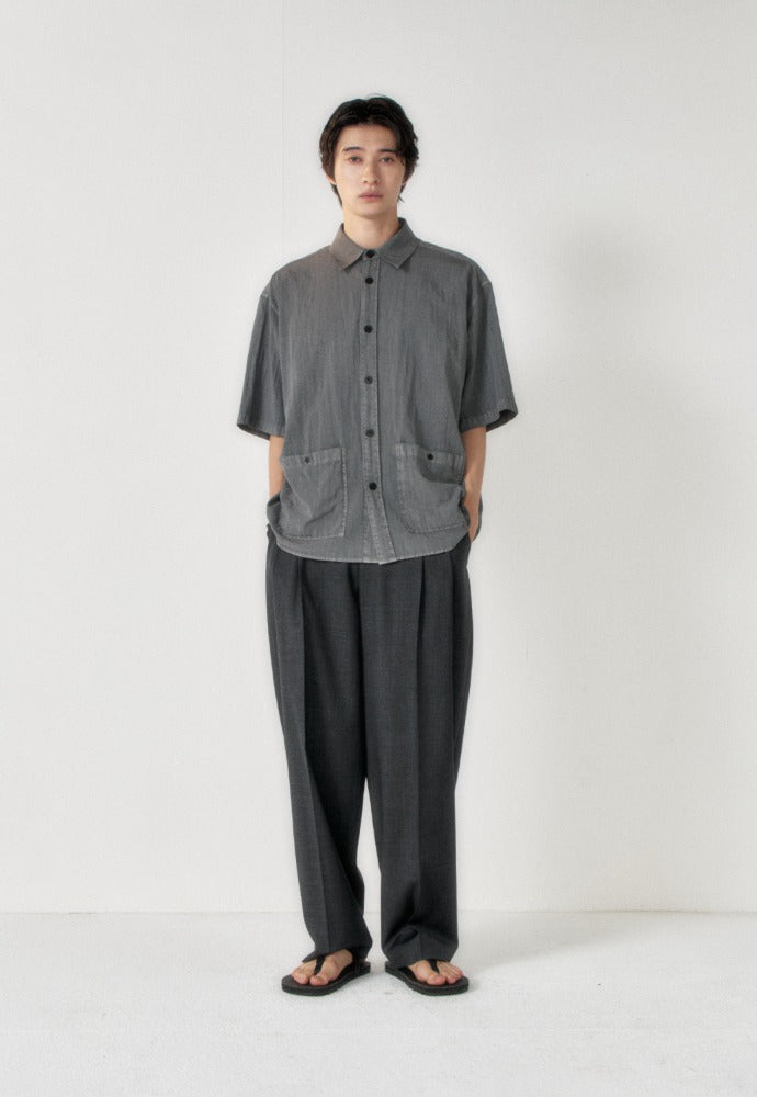 Art if acts - Garment Dyed Two Pocket Half Shirt (Vintage Charcoal) product image 1 | TRAB K-Fashion Australia