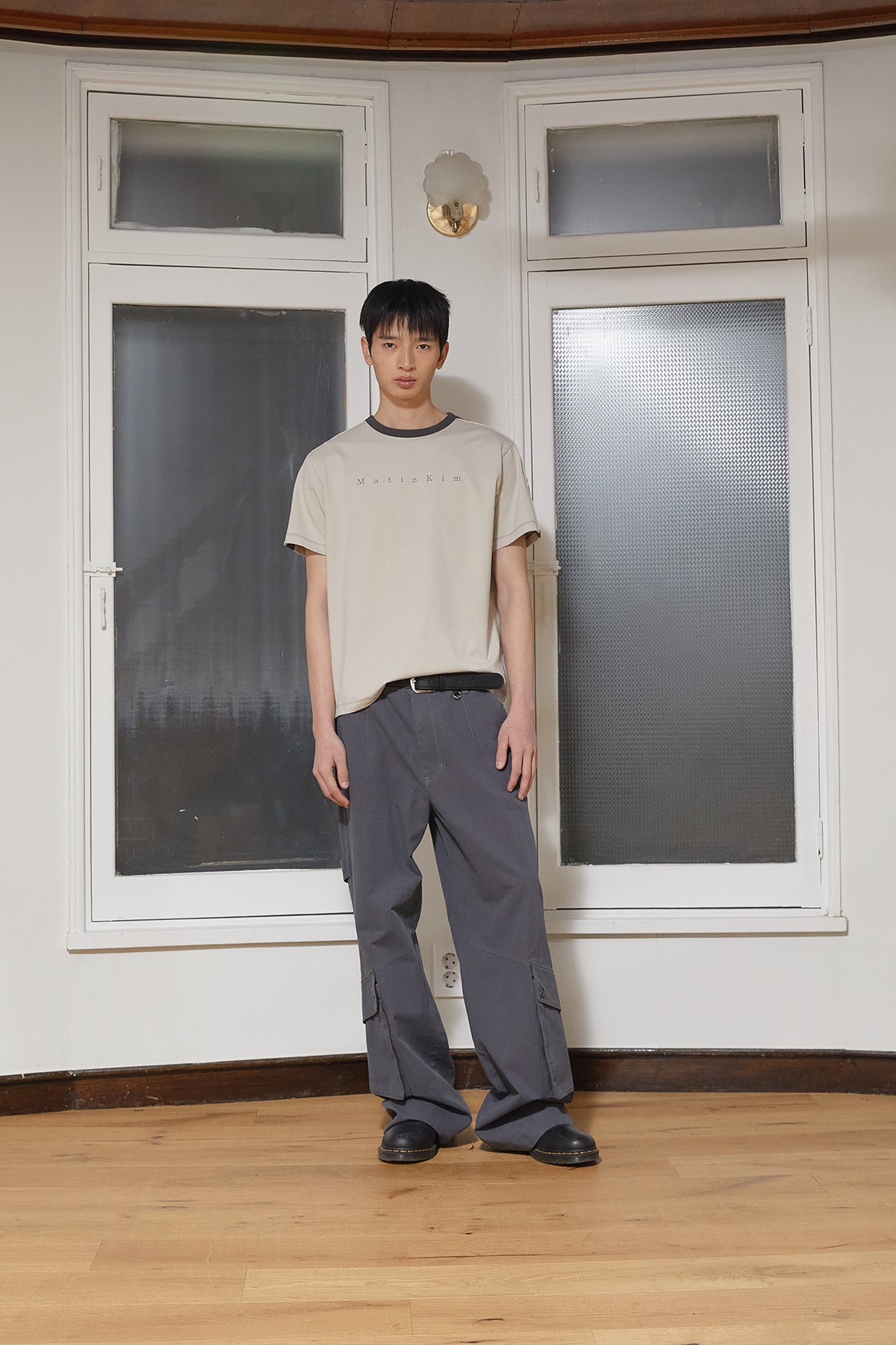 Matin Kim - Color Line Point Logo Top (Beige) product image 8 | TRAB K-Fashion Australia