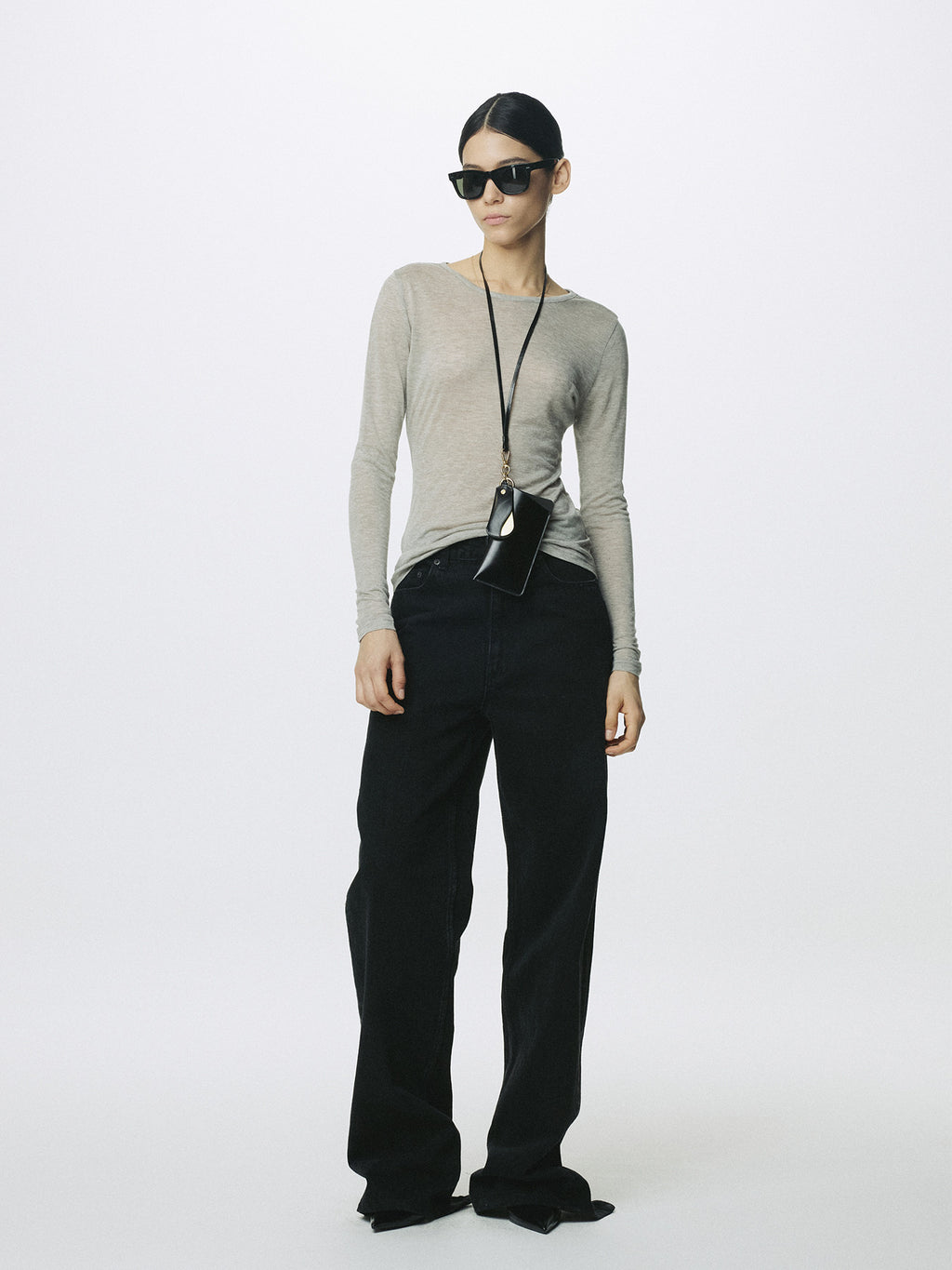 Tonywack - Wool Tencel Pintuck Long Sleeve (Brown Melange) product image 3 | TRAB K-Fashion Australia