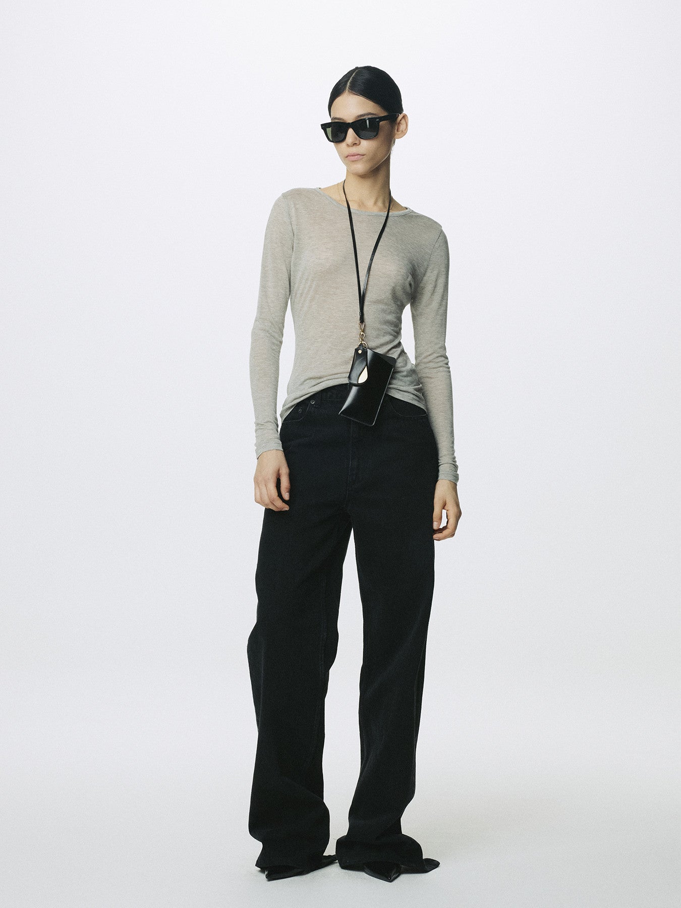 Tonywack - Wool Tencel Pintuck Long Sleeve (Brown Melange) product image 3 | TRAB K-Fashion Australia