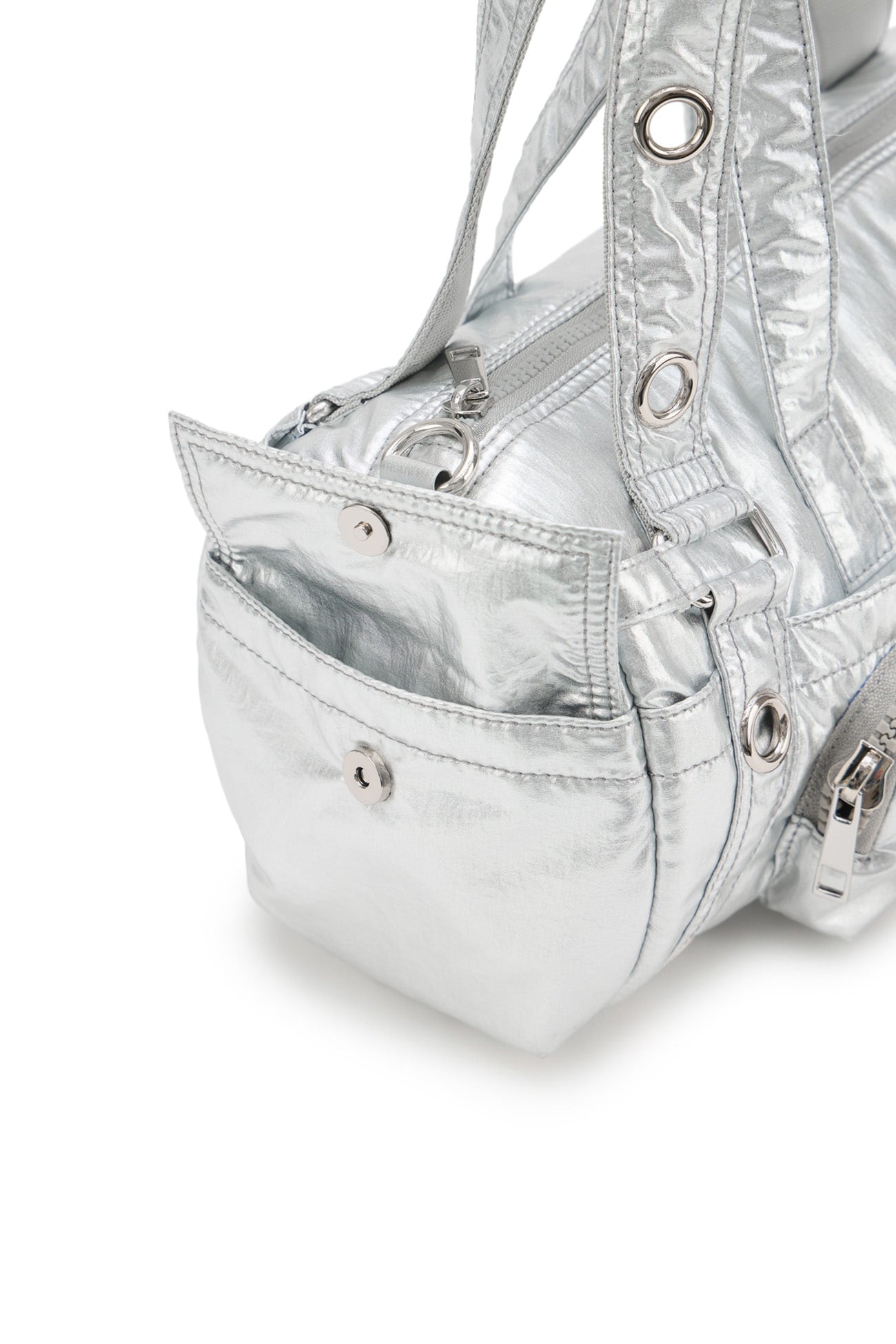 Deinet - Eyelet Glossy Mini Duffle Bag (Silver) product image 12 | TRAB K-Fashion Australia