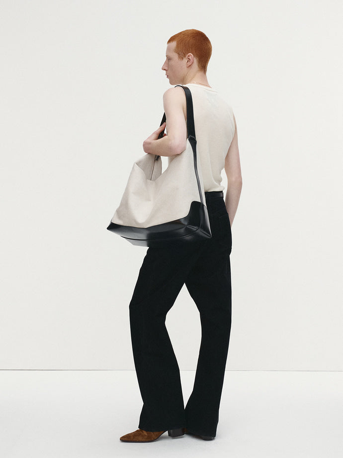 Tonywack - Velvet Denim Loose Flared Jeans (Black) product image 3 | TRAB K-Fashion Australia