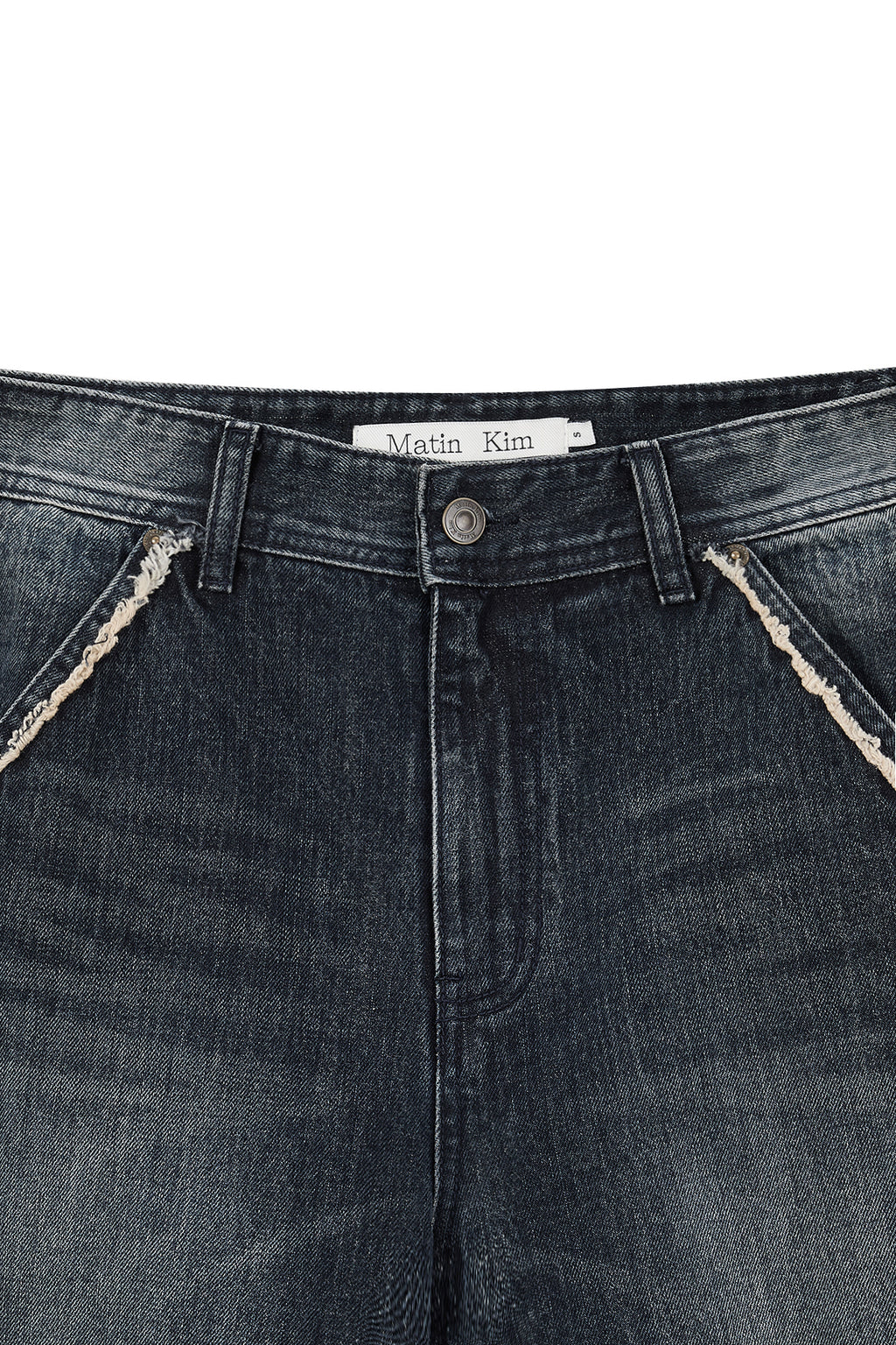 Matin Kim - Semi Boots Cut Washed Denim Pants (Navy) product image 4 | TRAB K-Fashion Australia