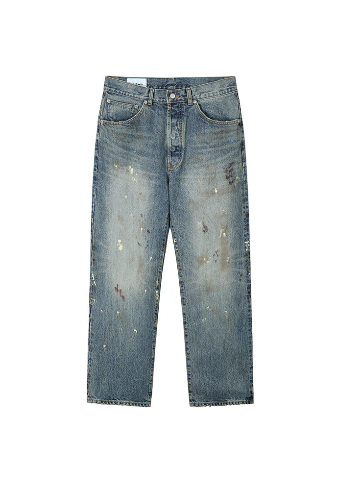 Art if acts - Painted Regular 5P Denim Pants (Used Indigo) product image 5 | TRAB K-Fashion Australia