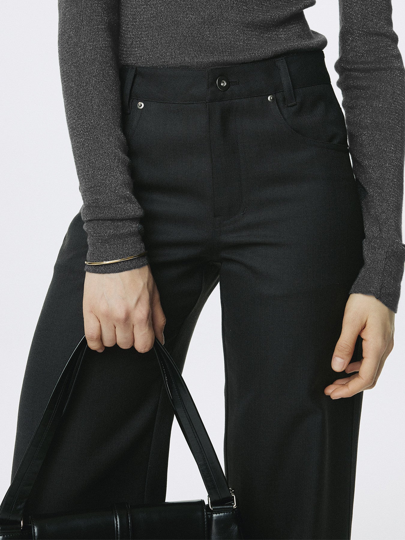 Tonywack - Wool 5 Pocket Straight Pants (Dark Charcoal) product image 4 | TRAB K-Fashion Australia
