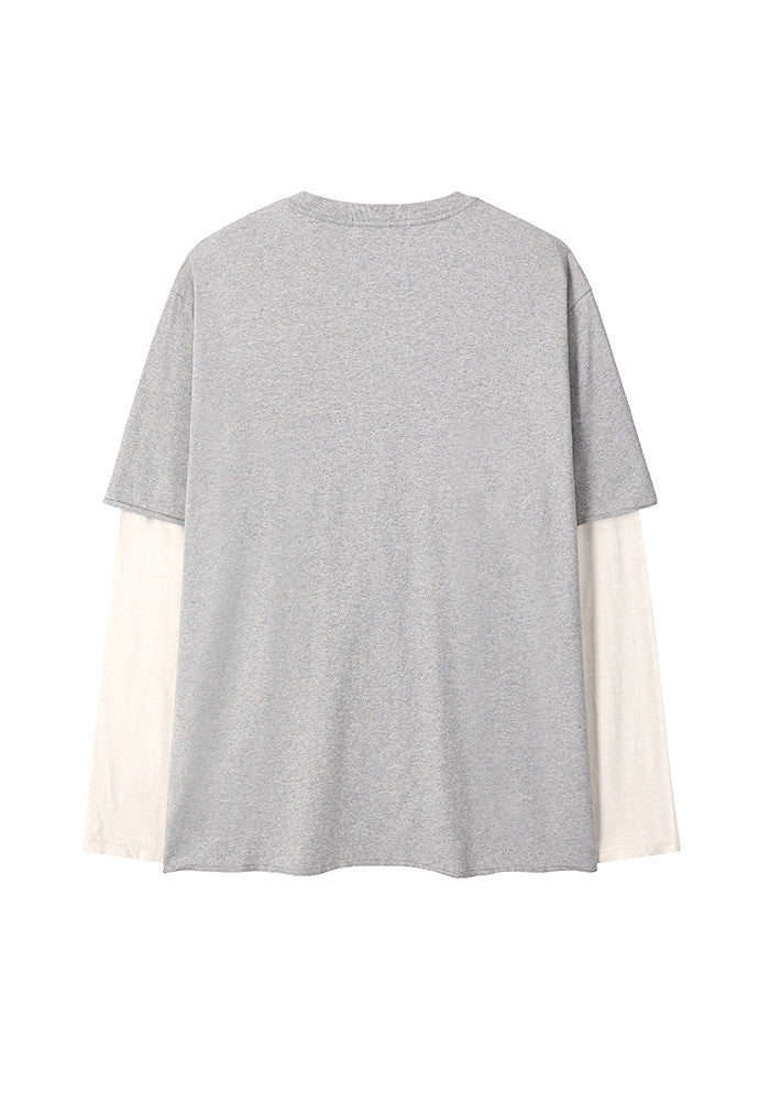 Art if acts - Layered Long Sleeve (Grey/Cream) product image 7 | TRAB K-Fashion Australia