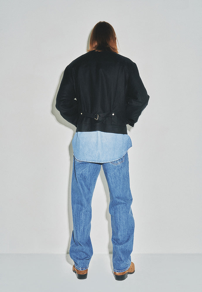 Tonywack - Milled Linen Rayon Type1 Zip Jacket (Black) product image 6 | TRAB K-Fashion Australia