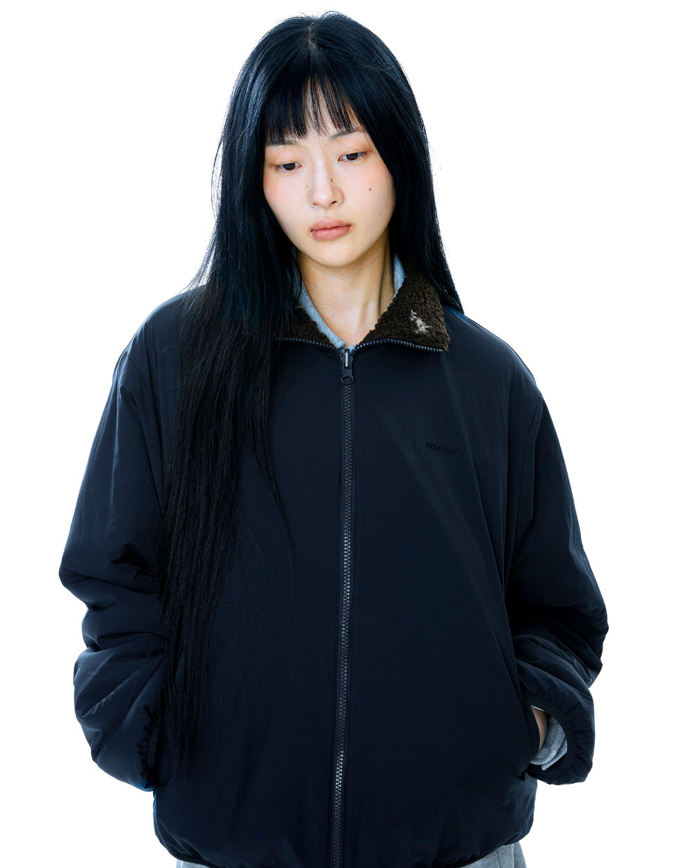 Coyseio - Petal Reversible Fleece Jacket (Brown) product image 8 | TRAB K-Fashion Australia