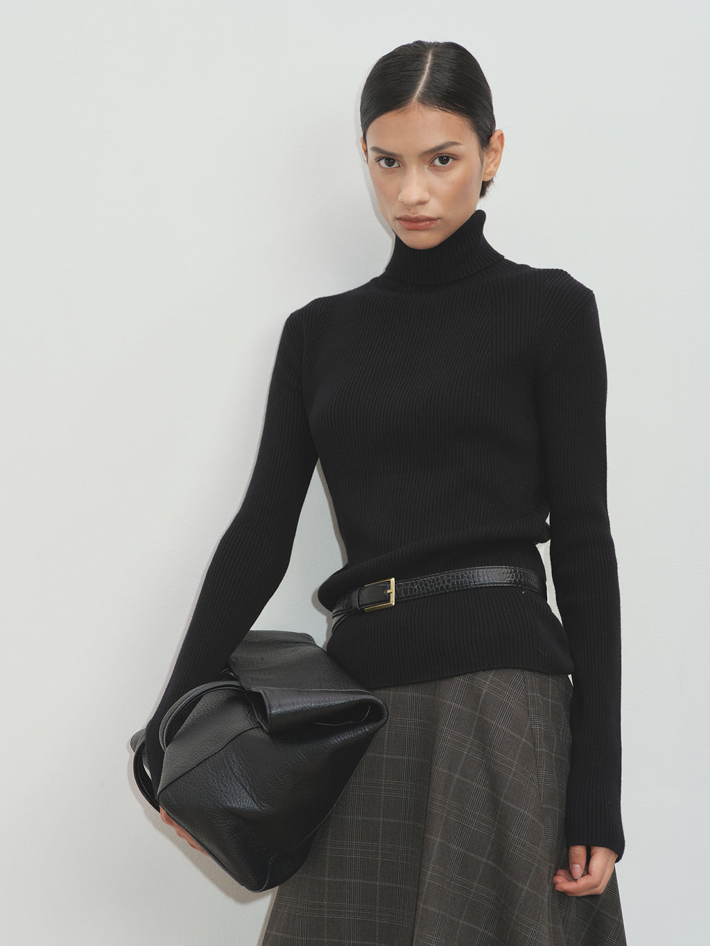 Tonywack - Wool Checked Midi Skirt (Brown Check) product image 4 | TRAB K-Fashion Australia