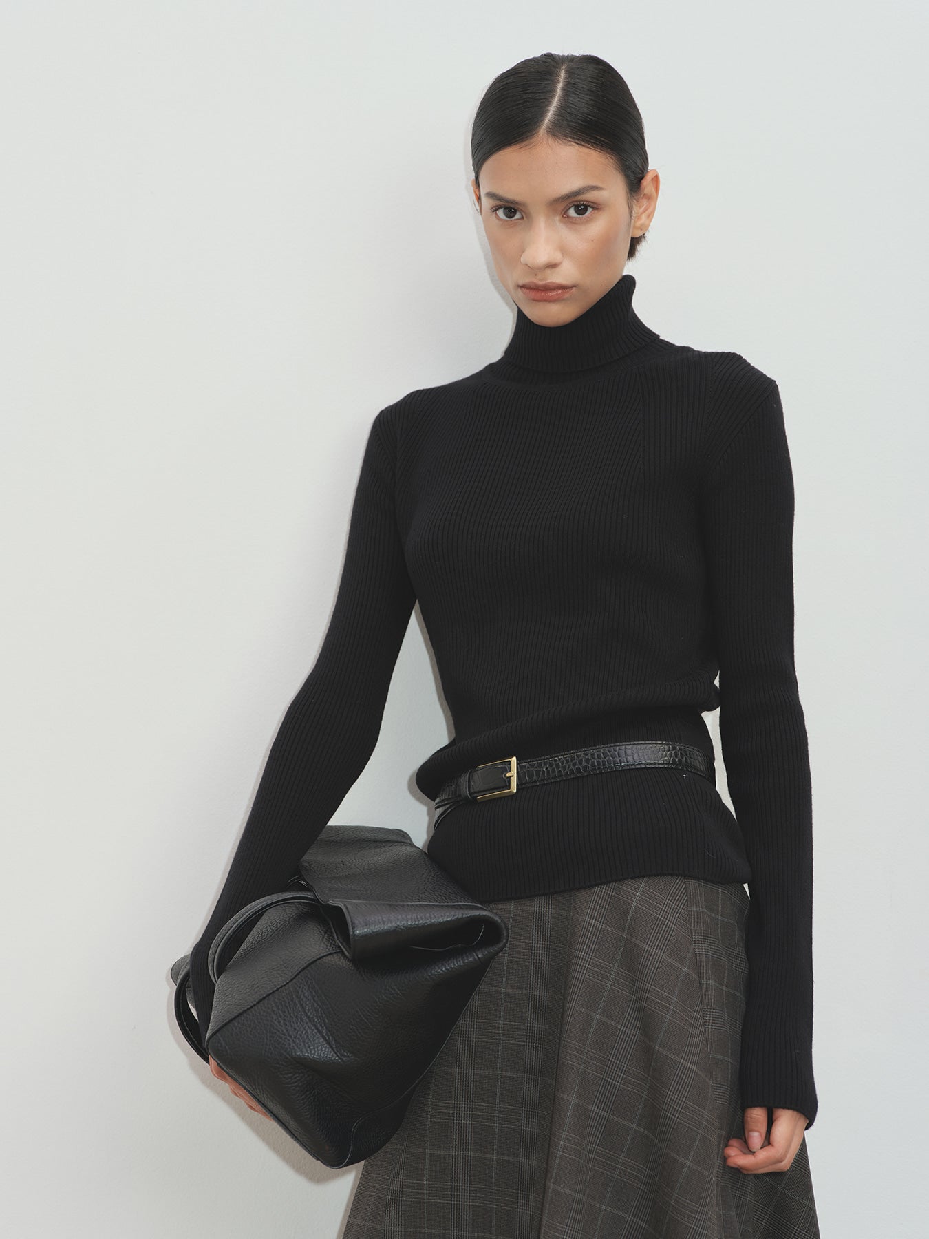 Tonywack - Wool Checked Midi Skirt (Brown Check) product image 4 | TRAB K-Fashion Australia