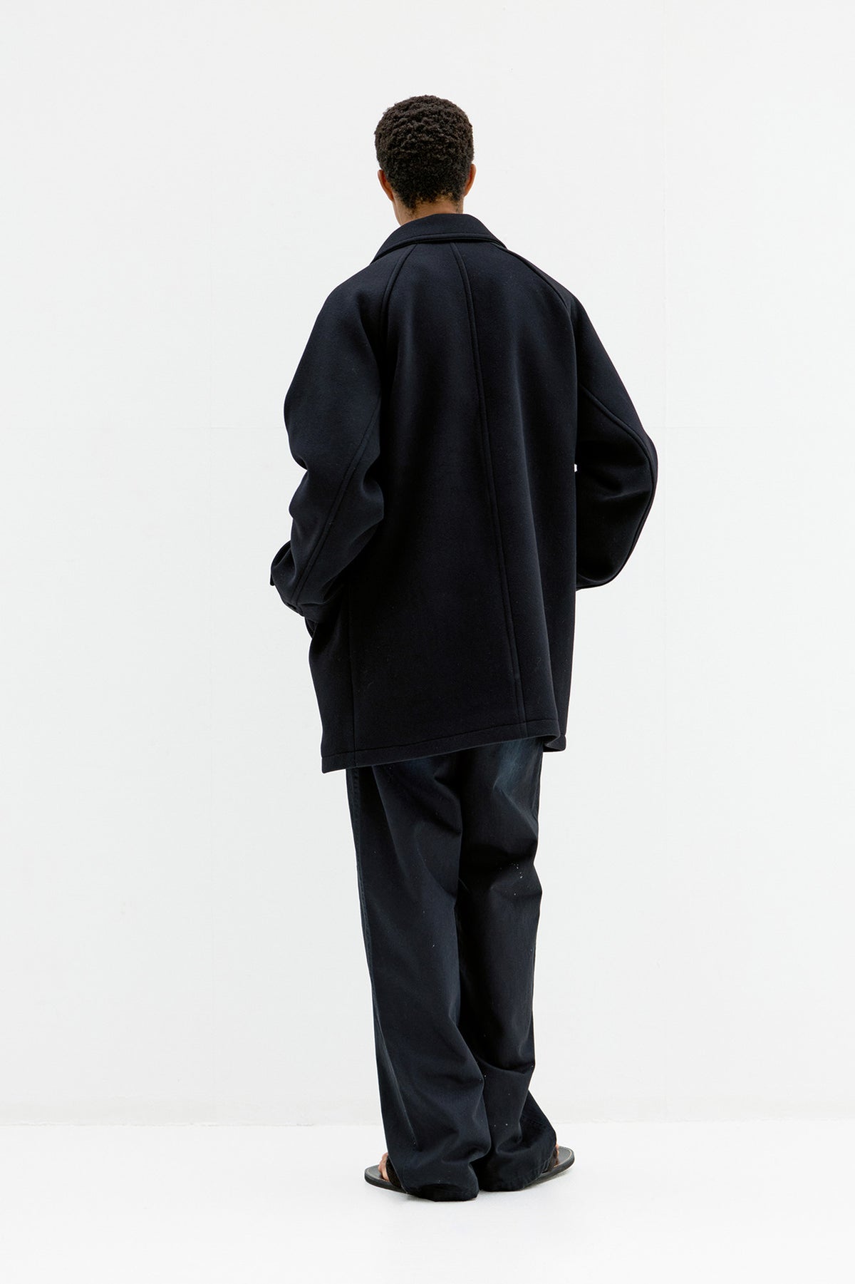 Coor - Fake Leather Trim Bellandi Half Coat (Black) product image 4 | TRAB K-Fashion Australia