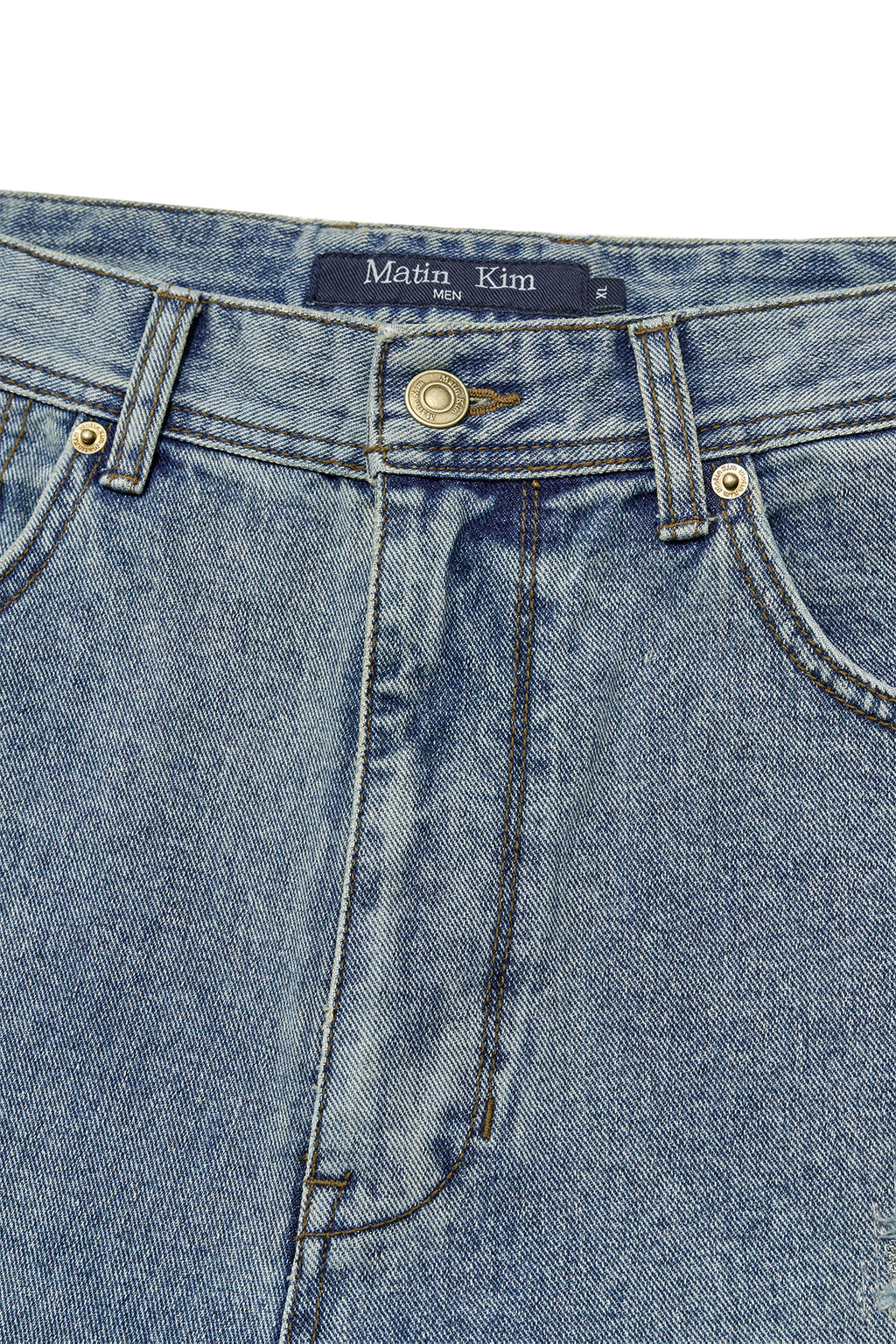Matin Kim - Destroyed Vintage Wide Denim Pants (Light Blue) product image 3 | TRAB K-Fashion Australia