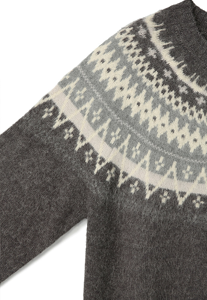Art if acts - Fair Isle Mohair Cardigan (Grey) product image 10 | TRAB K-Fashion Australia
