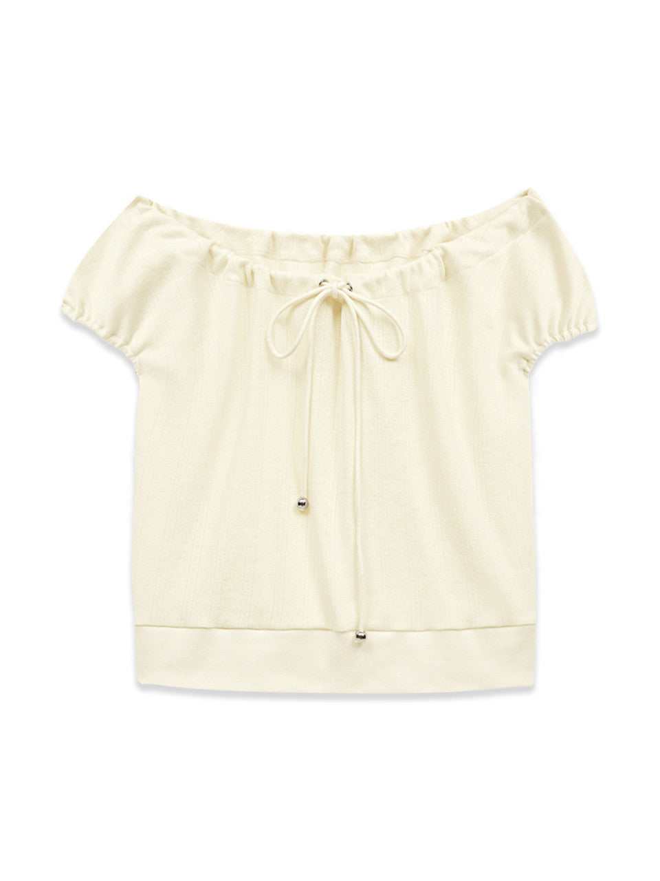 Margarin Fingers - Strap Off-Shoulder Top (Cream) product image 2 | TRAB K-Fashion Australia