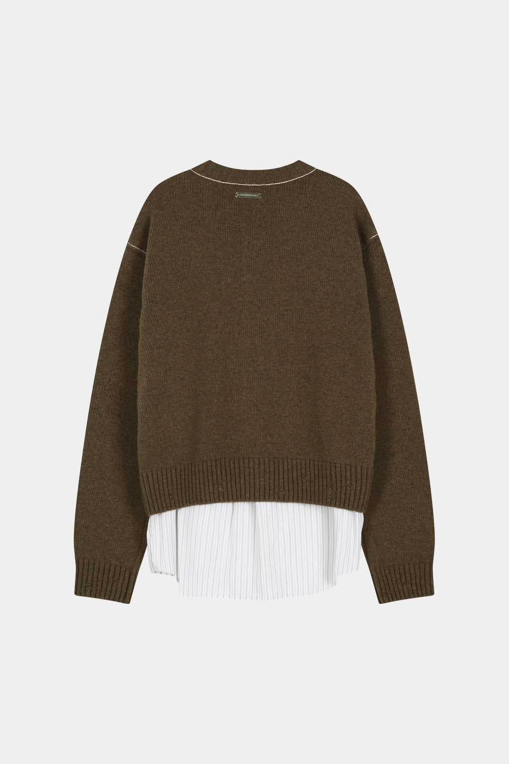 Andersson Bell - Shirt Layered Cardigan (Melange Brown) product image 9 | TRAB K-Fashion Australia