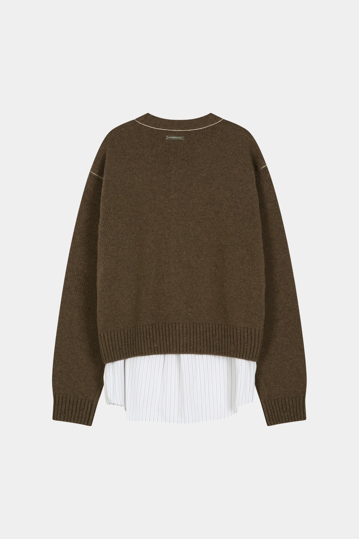 Andersson Bell - Shirt Layered Cardigan (Melange Brown) product image 9 | TRAB K-Fashion Australia