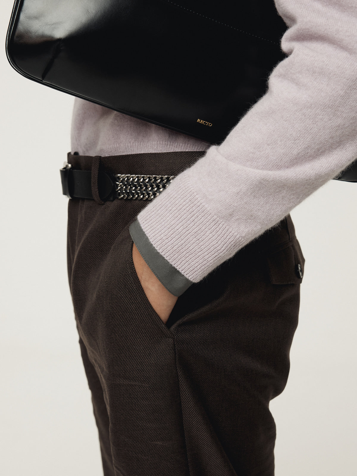 Recto - Crew Neck Layered Cardigan Knit Top (Lavender) product image 7 | TRAB K-Fashion Australia