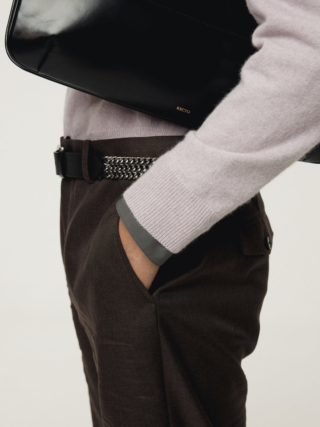 Recto - Crew Neck Layered Cardigan Knit Top (Lavender) product image 7 | TRAB K-Fashion Australia