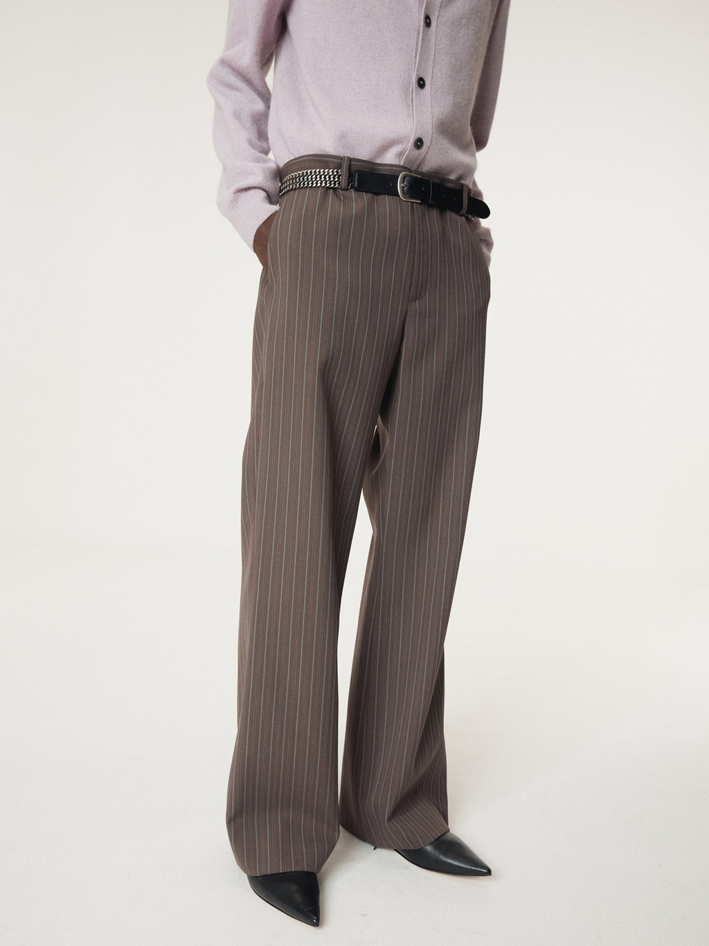 Recto - Vintage Stripe Flare Pants (Sepia Grey) product image 6 | TRAB K-Fashion Australia