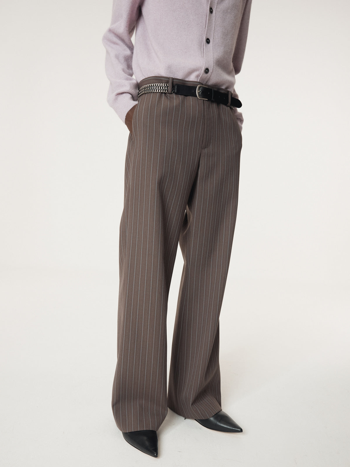 Recto - Vintage Stripe Flare Pants (Sepia Grey) product image 6 | TRAB K-Fashion Australia