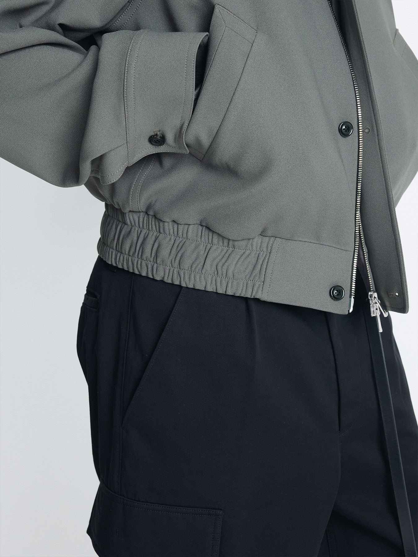 Tonywack - Stand Collar Epaulette Blouson (Ash Olive) product image 8 | TRAB K-Fashion Australia