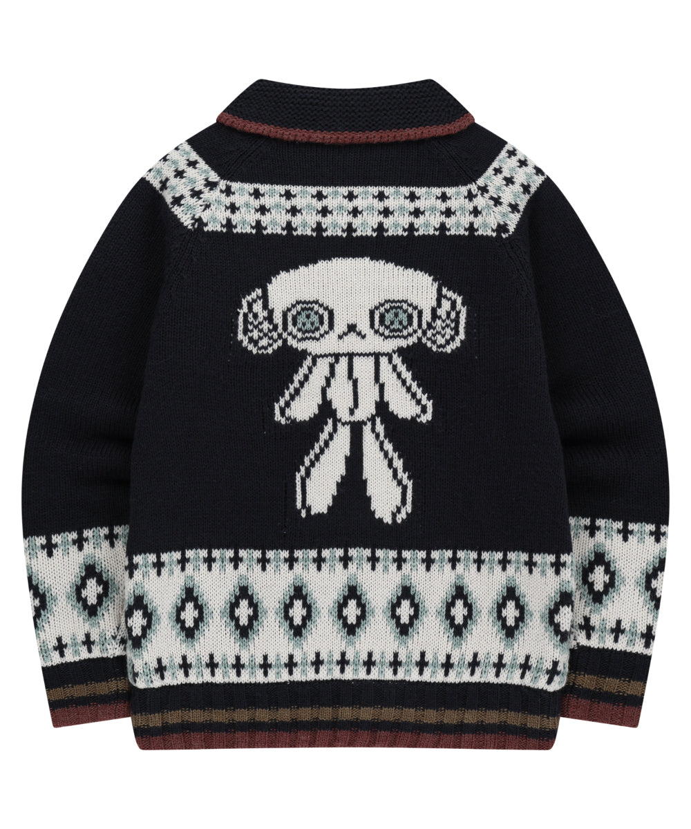 Coyseio - Mossy Cowichan Knit Jacket (Navy) product image 14 | TRAB K-Fashion Australia